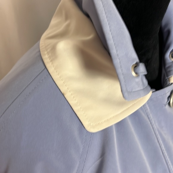 Vintage CS lightweight coat: (L) periwinkle with cream. Grommet and rope trim. - Picture 7 of 11